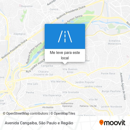 Avenida Cangaíba mapa
