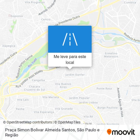 Praça Simon Bolivar Almeida Santos mapa