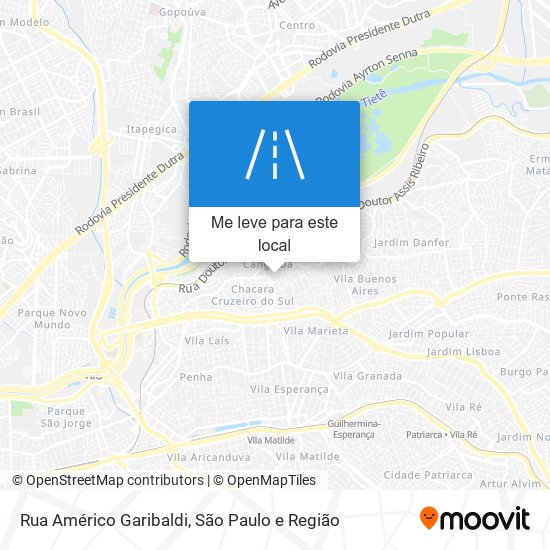 Rua Américo Garibaldi mapa