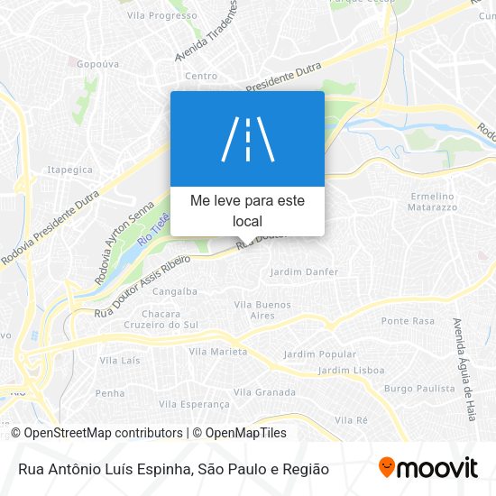 Rua Antônio Luís Espinha mapa
