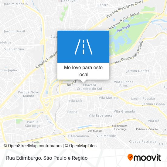 Rua Edimburgo mapa