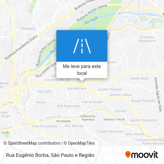 Rua Eugênio Borba mapa
