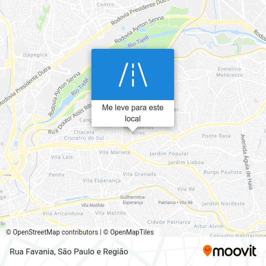 Rua Favania mapa