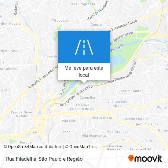 Rua Filadelfia mapa