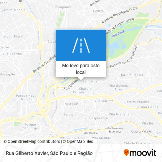 Rua Gilberto Xavier mapa