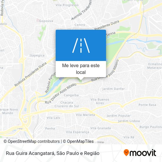 Rua Guira Acangatará mapa