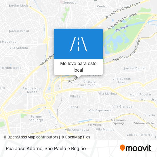 Rua José Adorno mapa