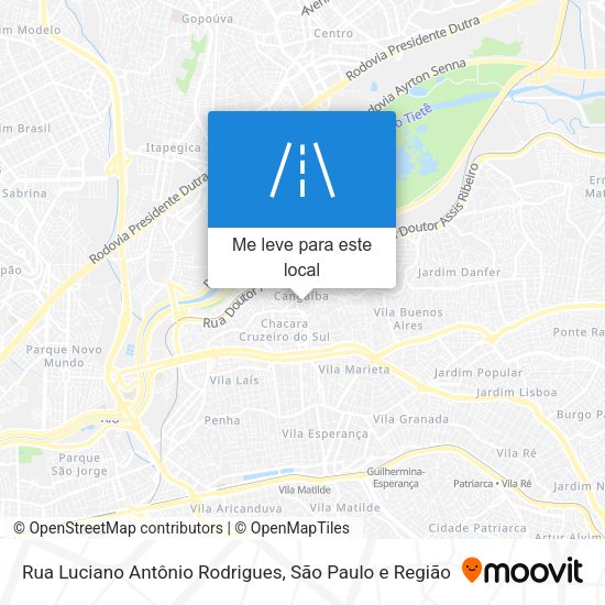 Rua Luciano Antônio Rodrigues mapa