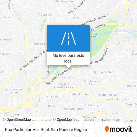 Rua Particular Vila Real mapa