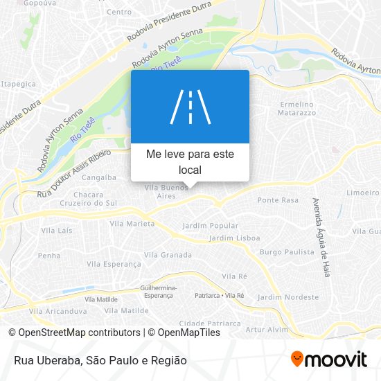 Rua Uberaba mapa
