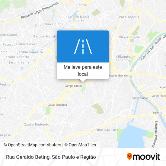 Rua Geraldo Beting mapa