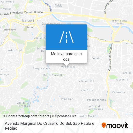 Avenida Marginal Do Cruzeiro Do Sul mapa