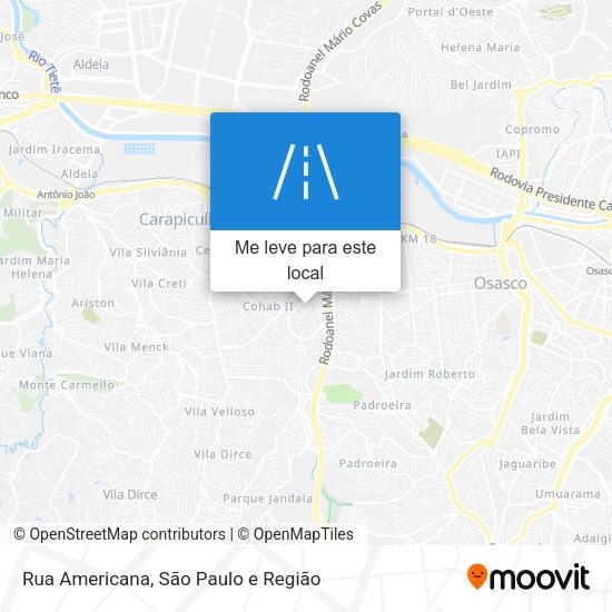 Rua Americana mapa