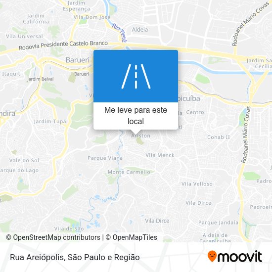 Rua Areiópolis mapa