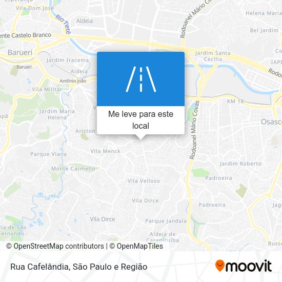 Rua Cafelândia mapa