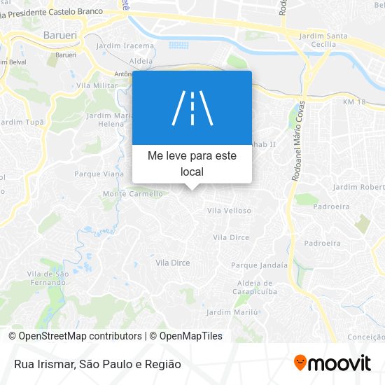 Rua Irismar mapa