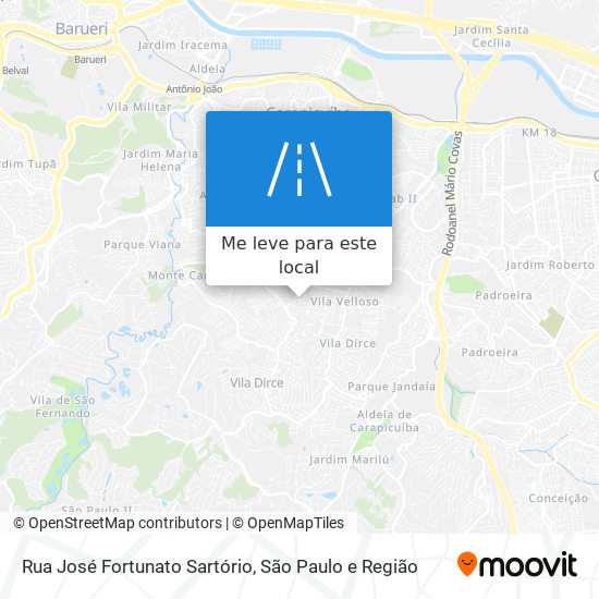 Rua José Fortunato Sartório mapa