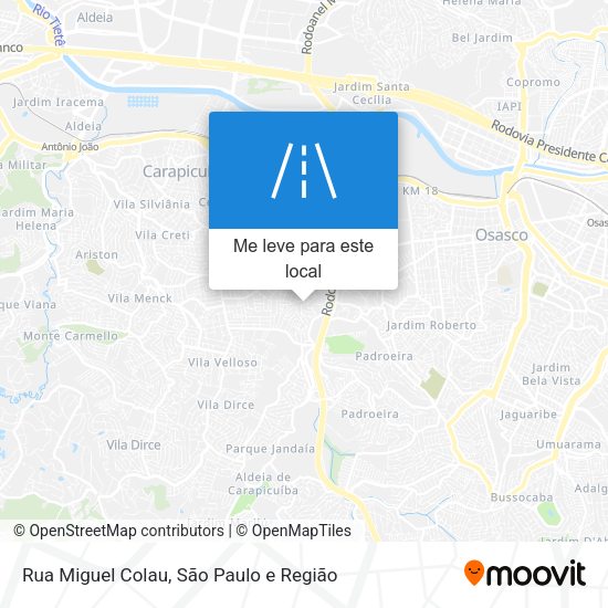 Rua Miguel Colau mapa