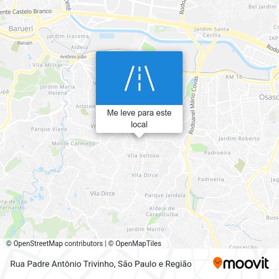 Rua Padre Antônio Trivinho mapa