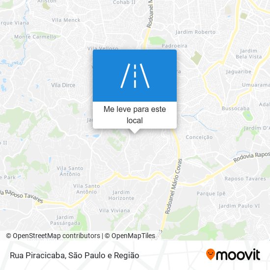 Rua Piracicaba mapa