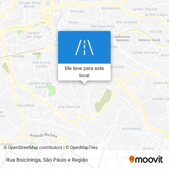 Rua Boicininga mapa