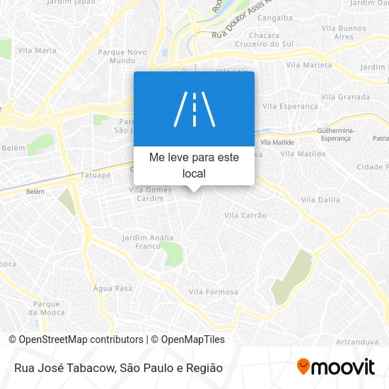 Rua José Tabacow mapa