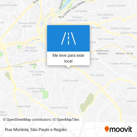 Rua Morávia mapa