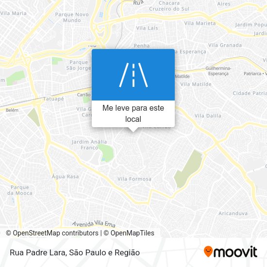 Rua Padre Lara mapa