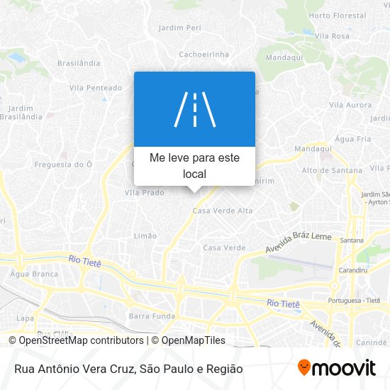 Rua Antônio Vera Cruz mapa