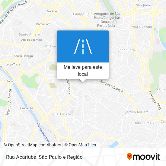 Rua Acariuba mapa