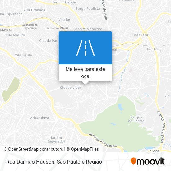 Rua Damiao Hudson mapa