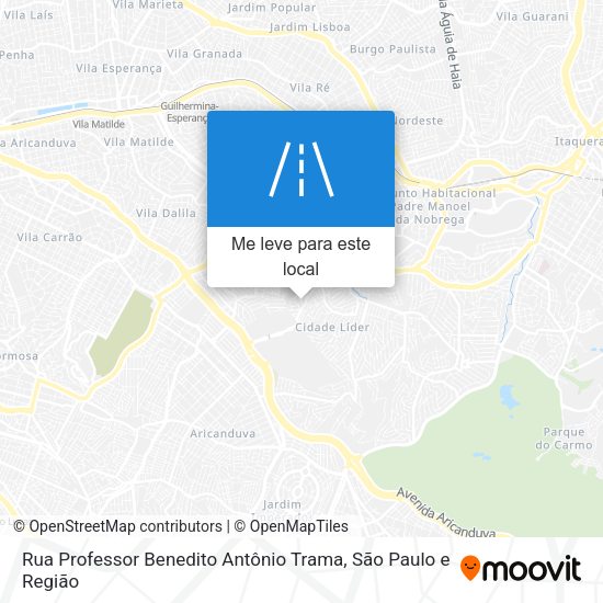 Rua Professor Benedito Antônio Trama mapa