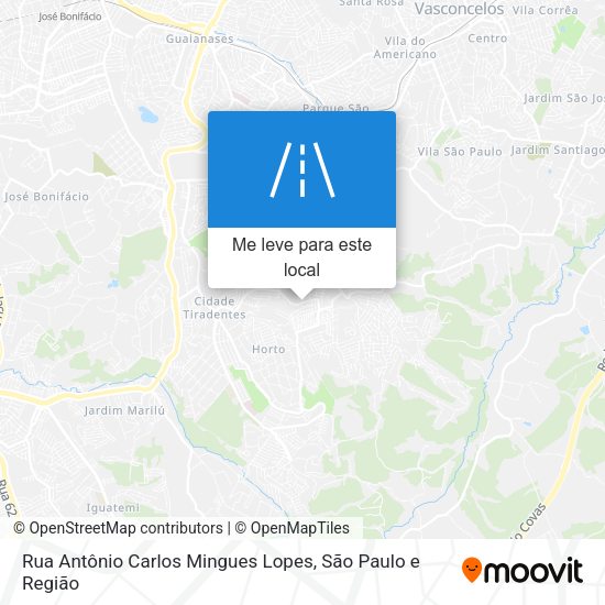 Rua Antônio Carlos Mingues Lopes mapa