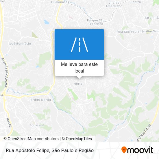 Rua Apóstolo Felipe mapa