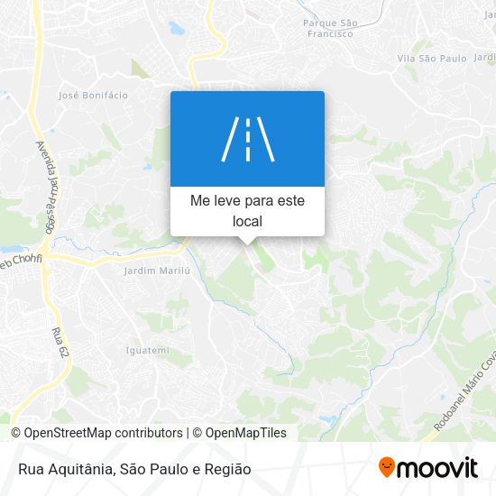 Rua Aquitânia mapa