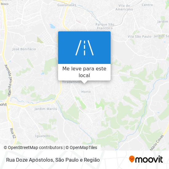 Rua Doze Apóstolos mapa