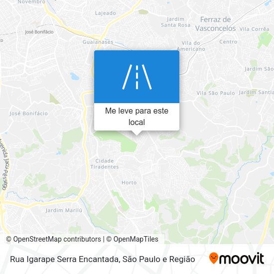 Rua Igarape Serra Encantada mapa