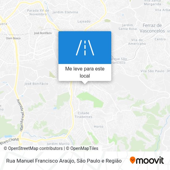 Rua Manuel Francisco Araújo mapa