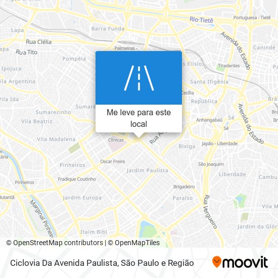 Ciclovia Da Avenida Paulista mapa