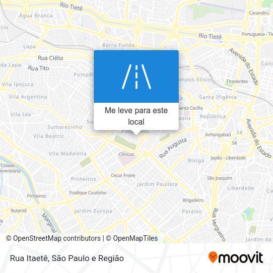 Rua Itaetê mapa