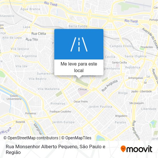 Rua Monsenhor Alberto Pequeno mapa