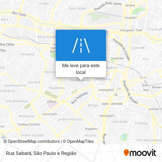 Rua Sabará mapa