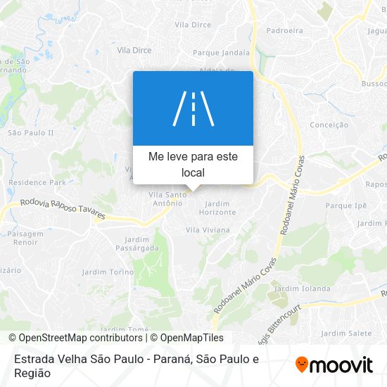 Estrada Velha São Paulo - Paraná mapa