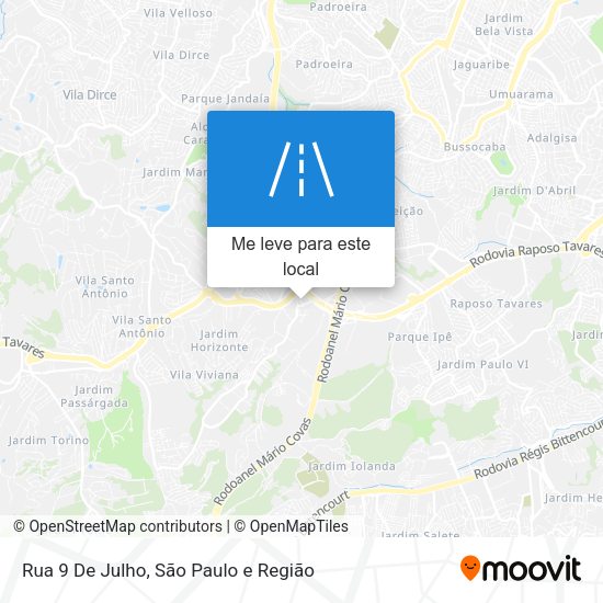Rua 9 De Julho mapa