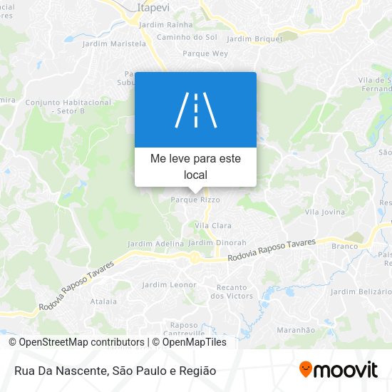 Rua Da Nascente mapa