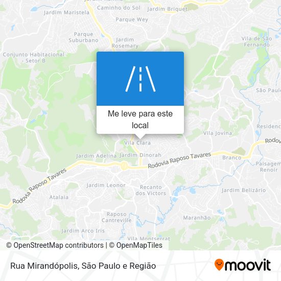 Rua Mirandópolis mapa