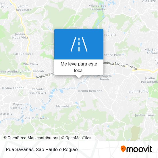 Rua Savanas mapa