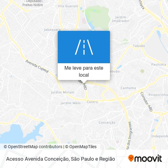 Acesso Avenida Conceição mapa