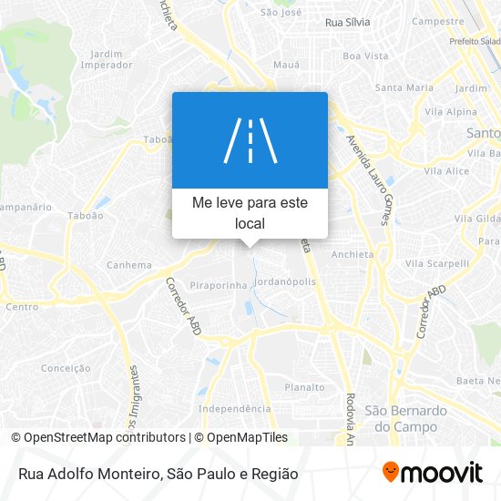 Rua Adolfo Monteiro mapa