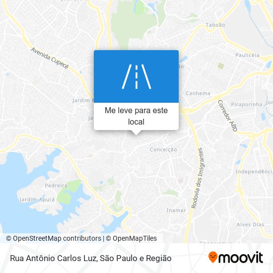 Rua Antônio Carlos Luz mapa